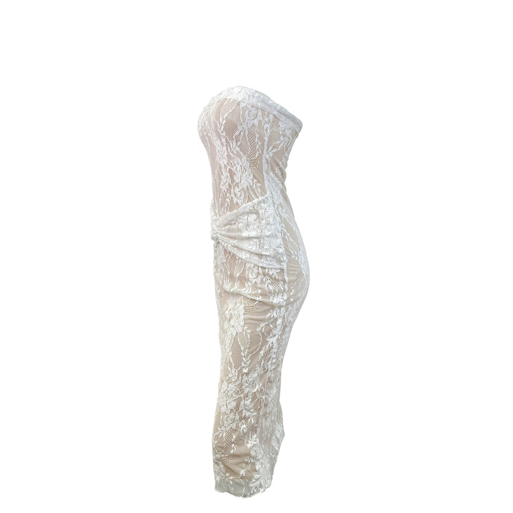 Zara Summer Strapless Lace Bodycon Dress - Picture 3 of 6